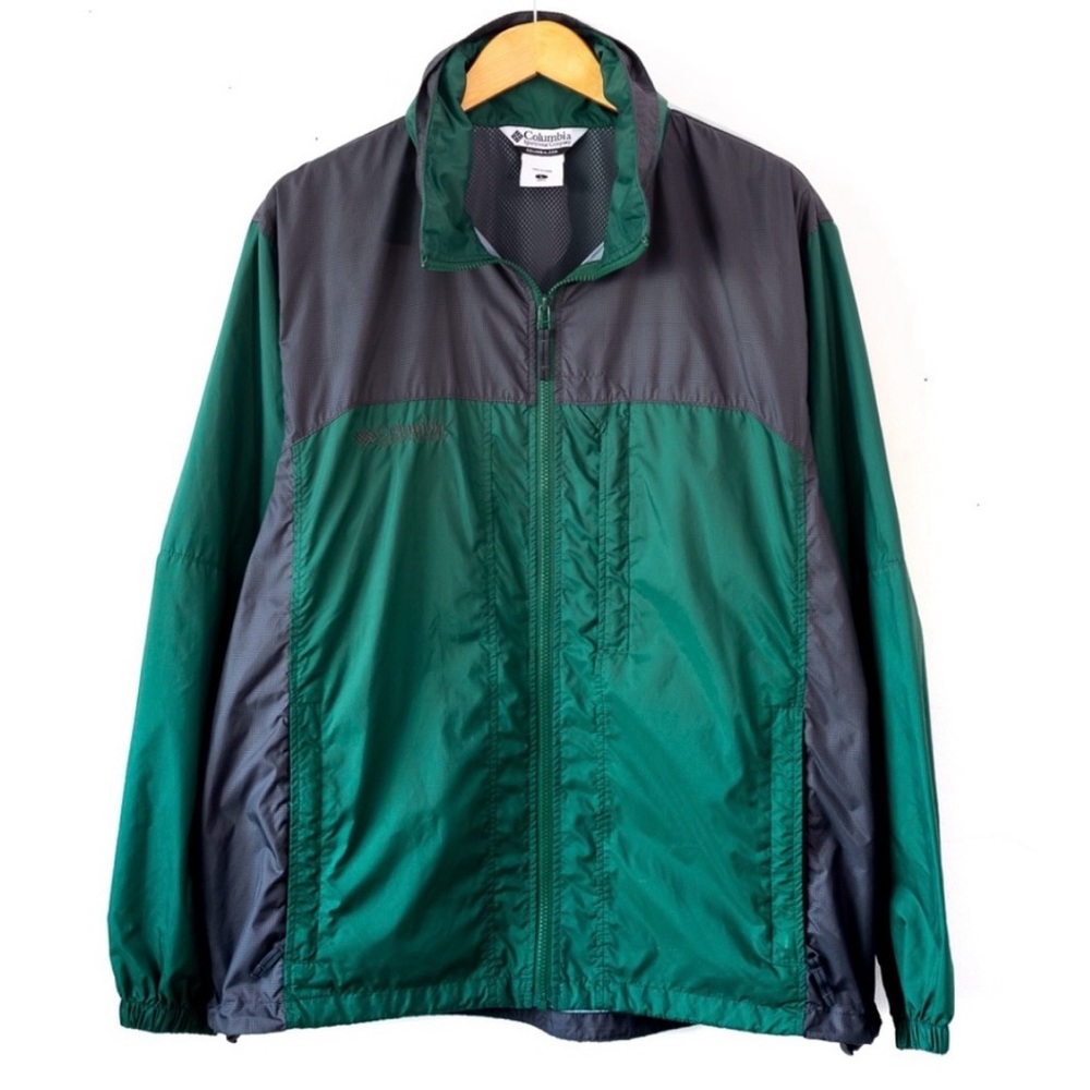 Columbia Green and Gray Wind Breaker Jacket